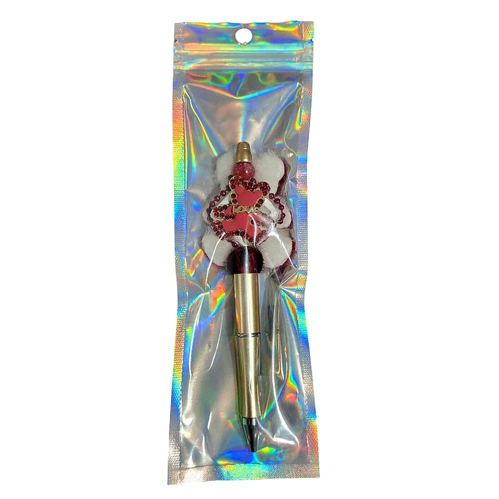 Love Teddy Bear Ballpoint Twist Pen Red Heart Embellished